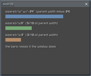 Three bars: full parent width minus 24, half width, and three tenths