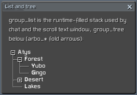 The list and tree window with all branches open