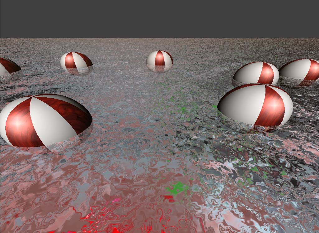 Use of two perturbation textures to model the water surface