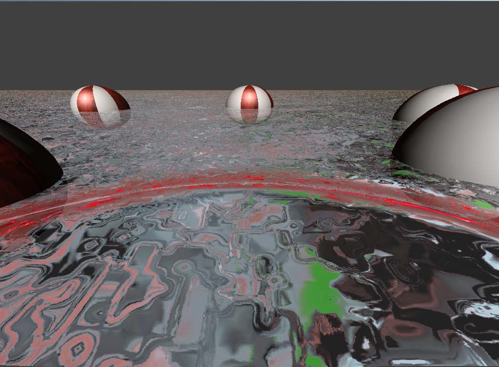 Application of a perturbation to the water surface (mesh deformation)