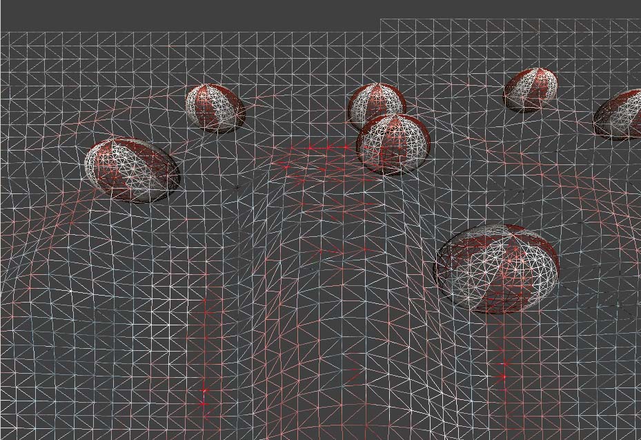 Computing mesh vertices using the raycasting technique — only perturbations on the Z axis modify the grid regularity
